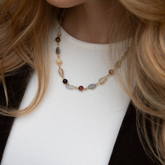 Collar Luz Ámbar con Piedras Naturales