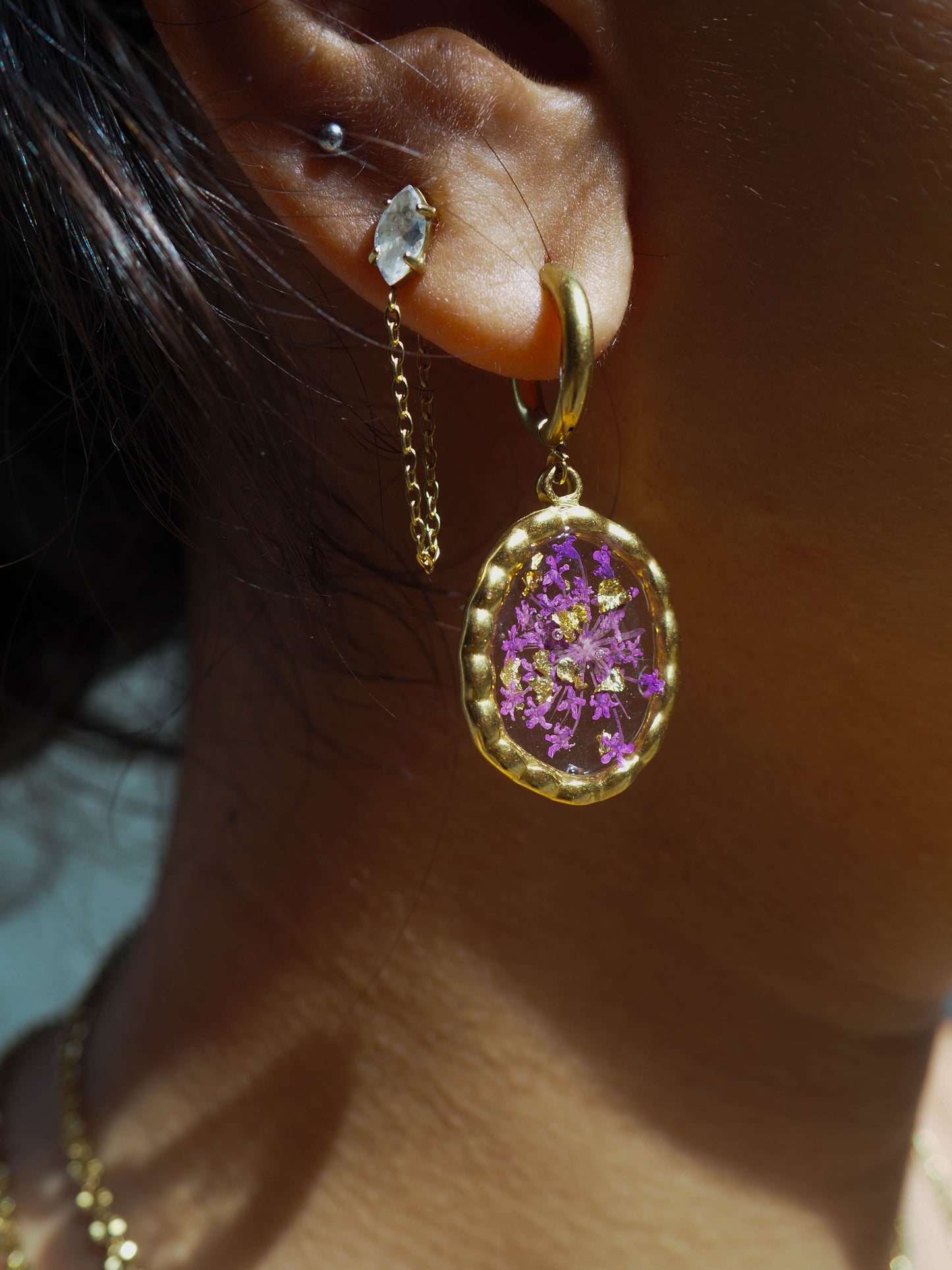 Pendientes resina botanica