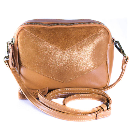 Sac Amélie bandoulière en cuir beige