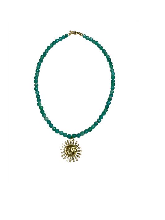 Collar "Piedras verdes sol"