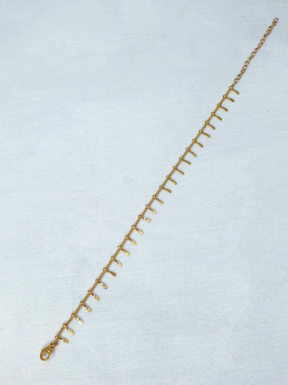 bijoux femme barcelone acier inoxydable laiton plaqué or doré fait main bracelet pampilles