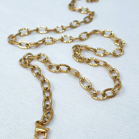 bijoux femme barcelone acier inoxydable laiton plaqué or doré fait main collier délicat jolie chaine grosse