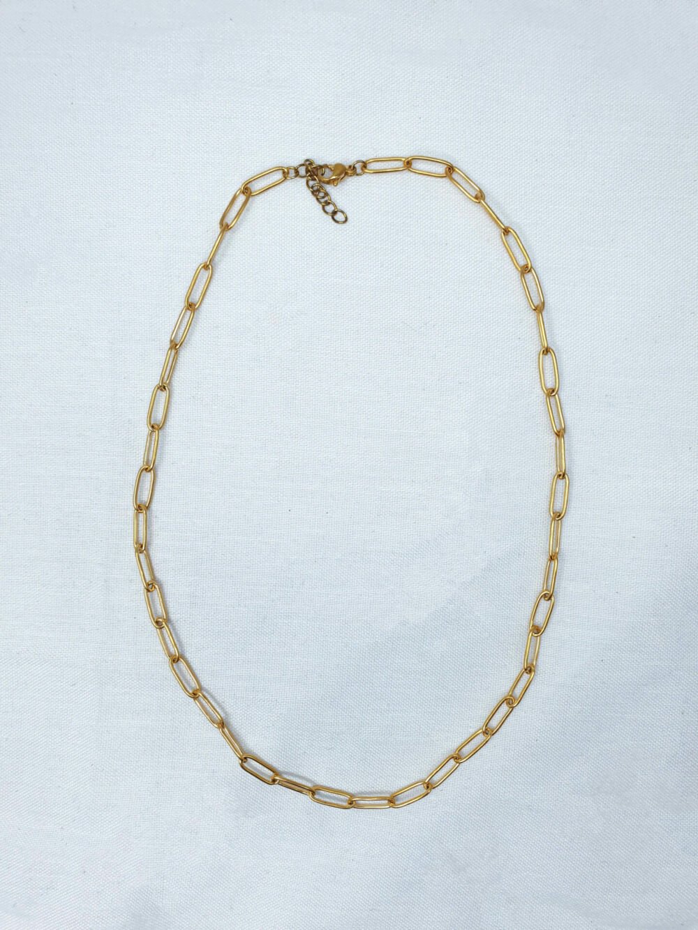 bijoux femme barcelone acier inoxydable laiton plaqué or doré fait main collier délicat jolie chaine grosse trombonne