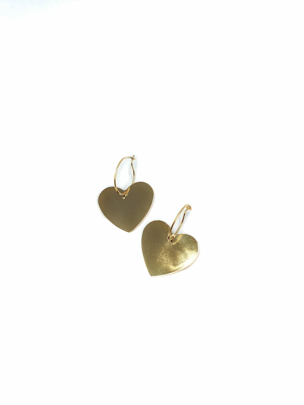 bijoux femme barcelone acier inoxydable laiton plaqué or doré fait main boucle d'oreille créole fine pendentif coeur